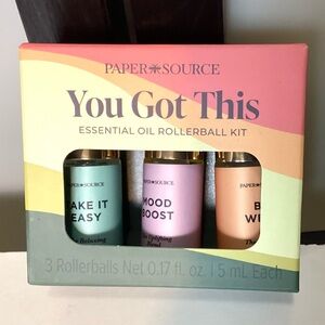 NEW Paper Source wellness 3 essential oil rollerball kit